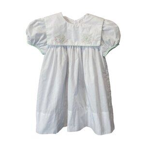 Auraluz White Toddler Girl's Dress Size 18 M Easter Embroidered Birds Flowers